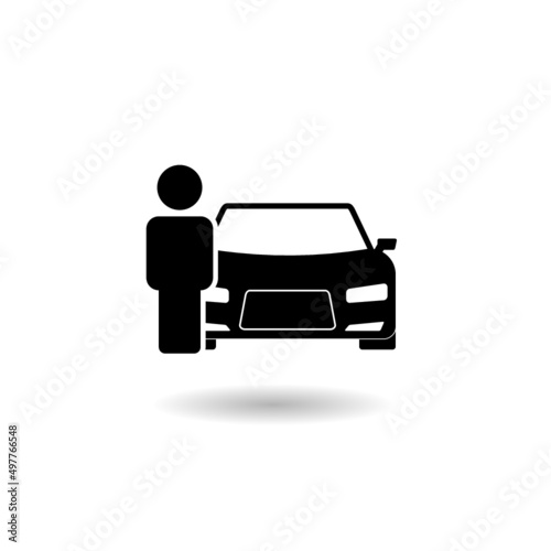 Car dealer icon with shadow