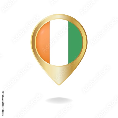 Ivory Coast on golden pointer map, Vector illustration eps.10 Free Download Ivory Coast on golden pointer map, Vector illustration eps.10 - GFXLoad