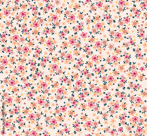 Floral liberty pattern. Small floral background for fashion, tapestries, prints. Modern floral design perfect for fashion and decoration