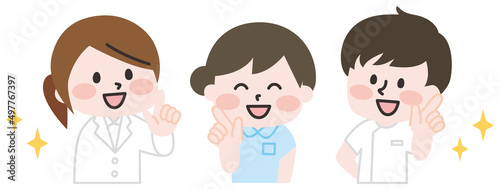 医療関係のスタッフさんたちのイラスト