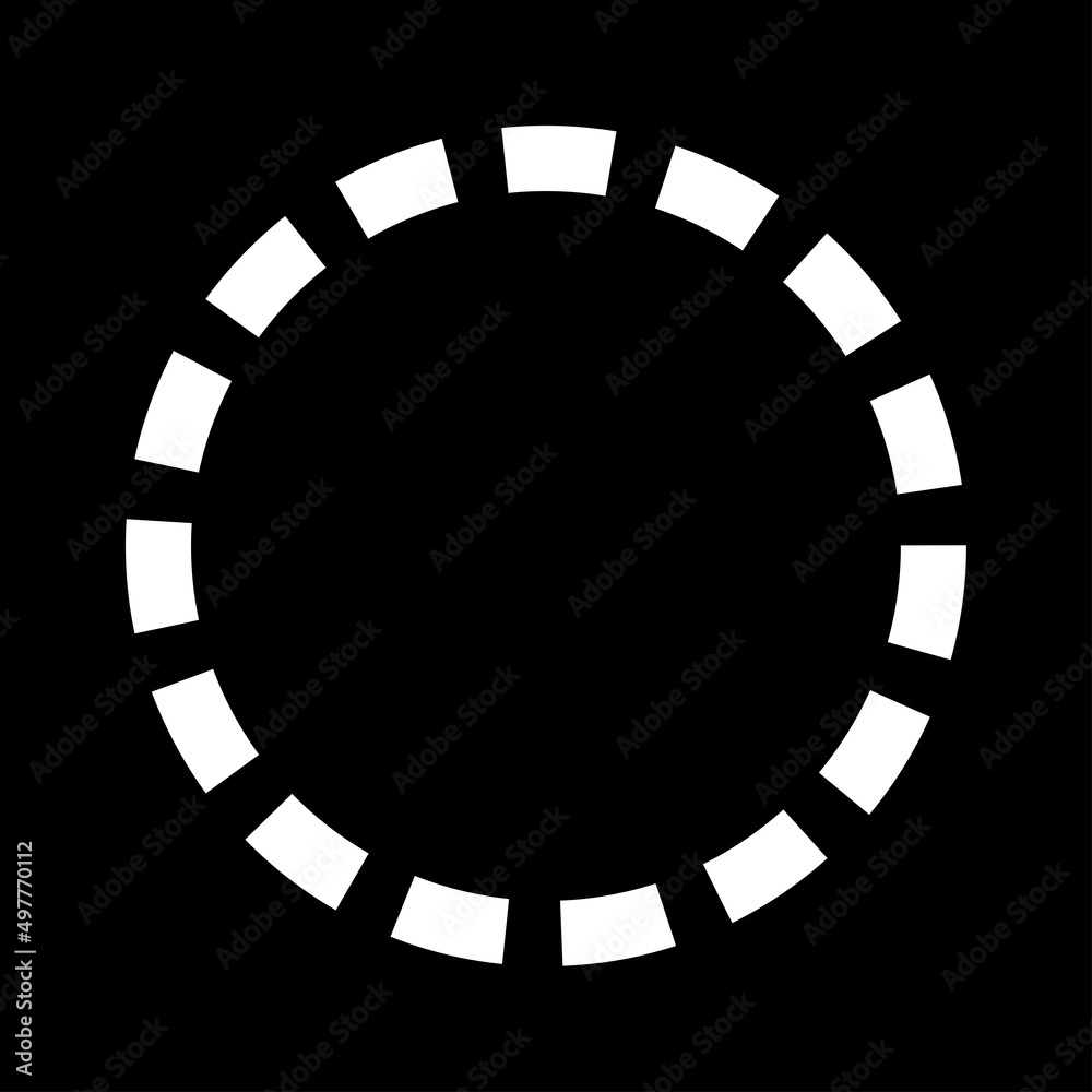Black and white segmented circle, ring abstract geometric vector illustration