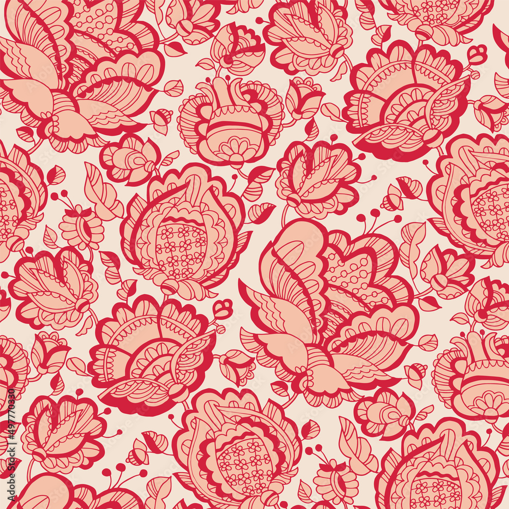 Ukrainian decorative floral seamless pattern Ukrainian decorative floral seamless pattern