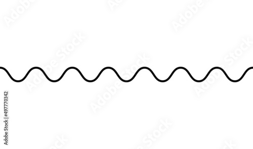 Horizontally repeatable wavy, waving, wave, billowy and zig-zag line, stripe photo