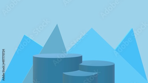 blue podium stage for product display product display 3d illustration