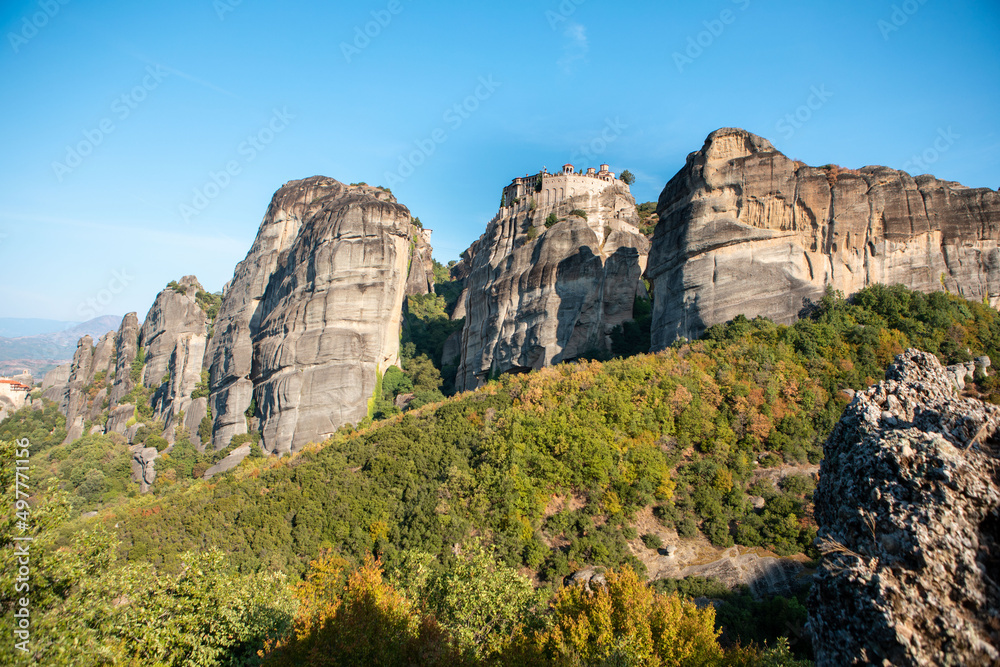 travel landmark meteora monastery on the top of thessaly mountains travel landmark meteora monastery on the top of thessaly mountains