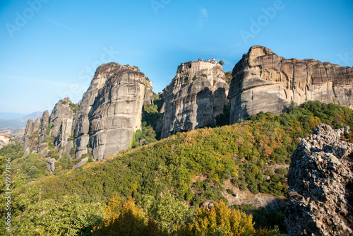 travel landmark meteora monastery on the top of thessaly mountains © phpetrunina14