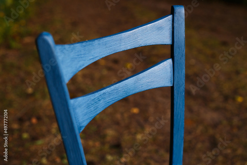 Repainted old blue chair