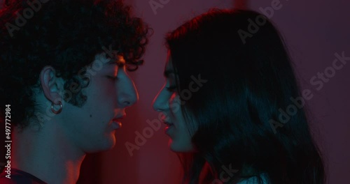 Wallpaper Mural sensuality, erotism - young couple in love kisses passionately in the dark Torontodigital.ca