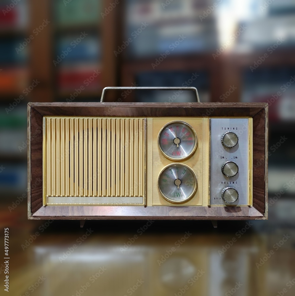 old transistor radio circa 50s. Vintage instagram old style filtered photo