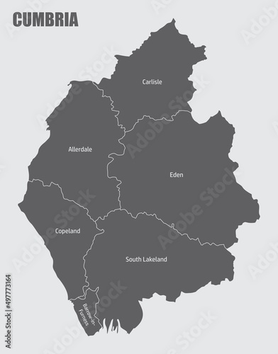Cumbria county administrative map photo