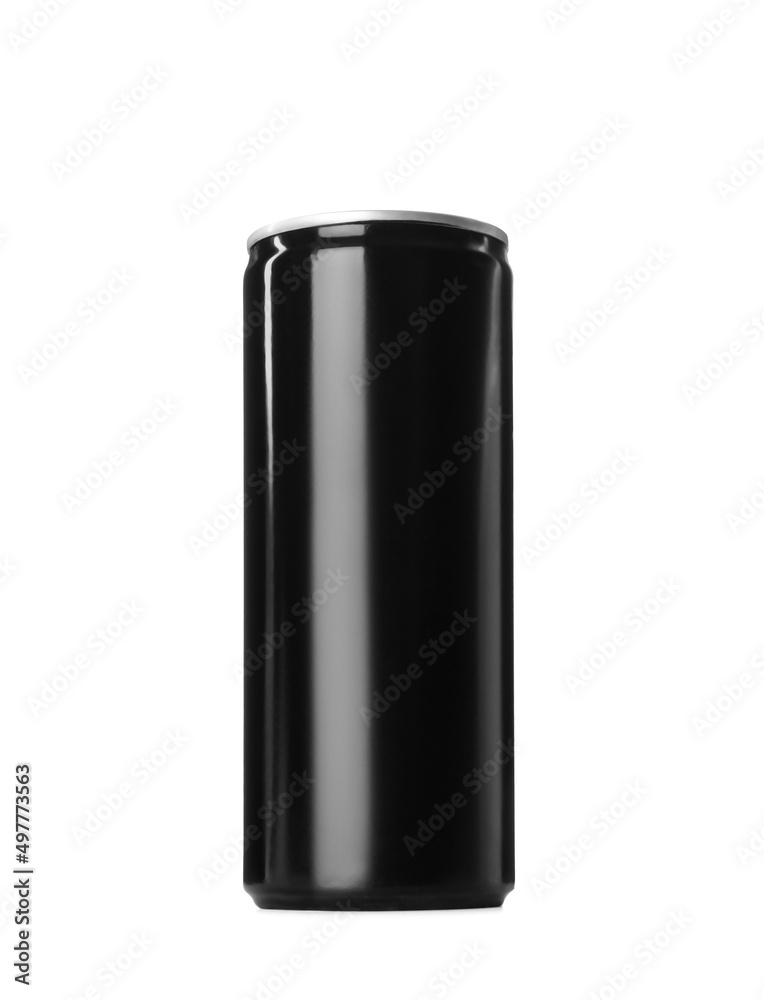Black can of energy drink isolated on white Black can of energy drink isolated on white