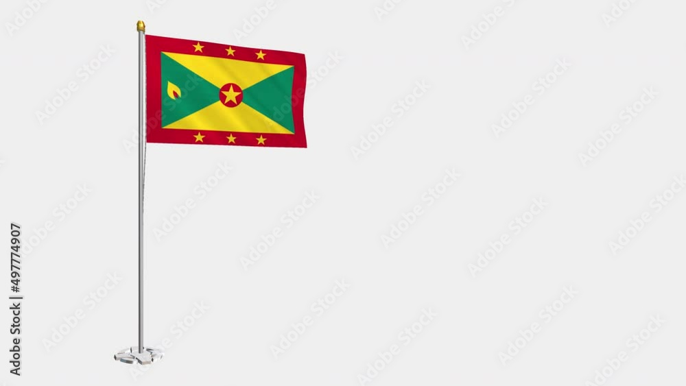 A loop video of the entire Grenada flag swaying in the wind.