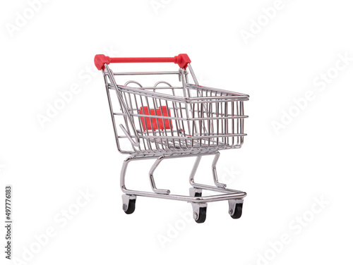 supermarket basket isolated on white background