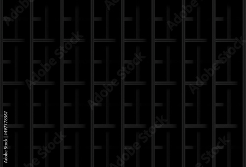 Abstract background, black vertical and horizontal lines, 3d rendering illustration