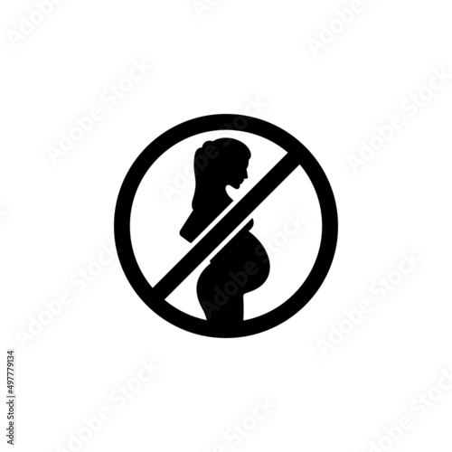 Forbidden pregnant icon symbol vector