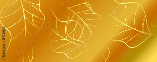 abstract golden background with leaves shapes  photo