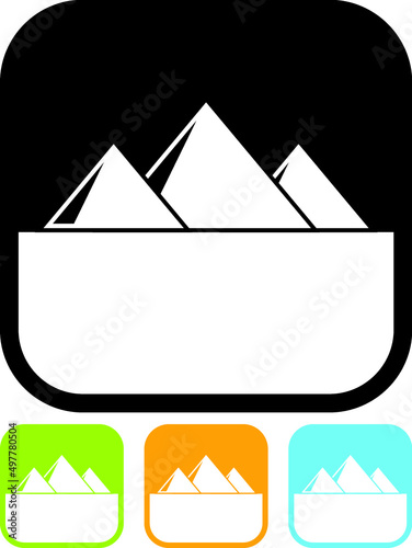 Egyptian pyramids illustration. Egypt vector icon