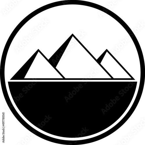 Egyptian pyramids illustration. Egypt vector icon