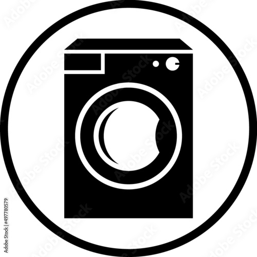 Vector washing machine icon. Laundry logo isolated