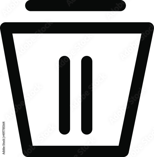 icon illustration of trash icon vector outline on transparent background.