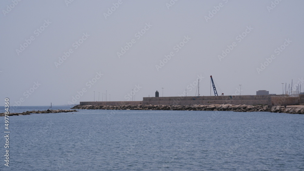 Baltic sea with empty harbor