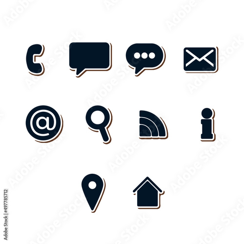 Vector icon set for communication 