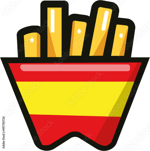 papas fritas, papas fritas con sombras, papas fritas para anuncios, papas fritas bonitas photo