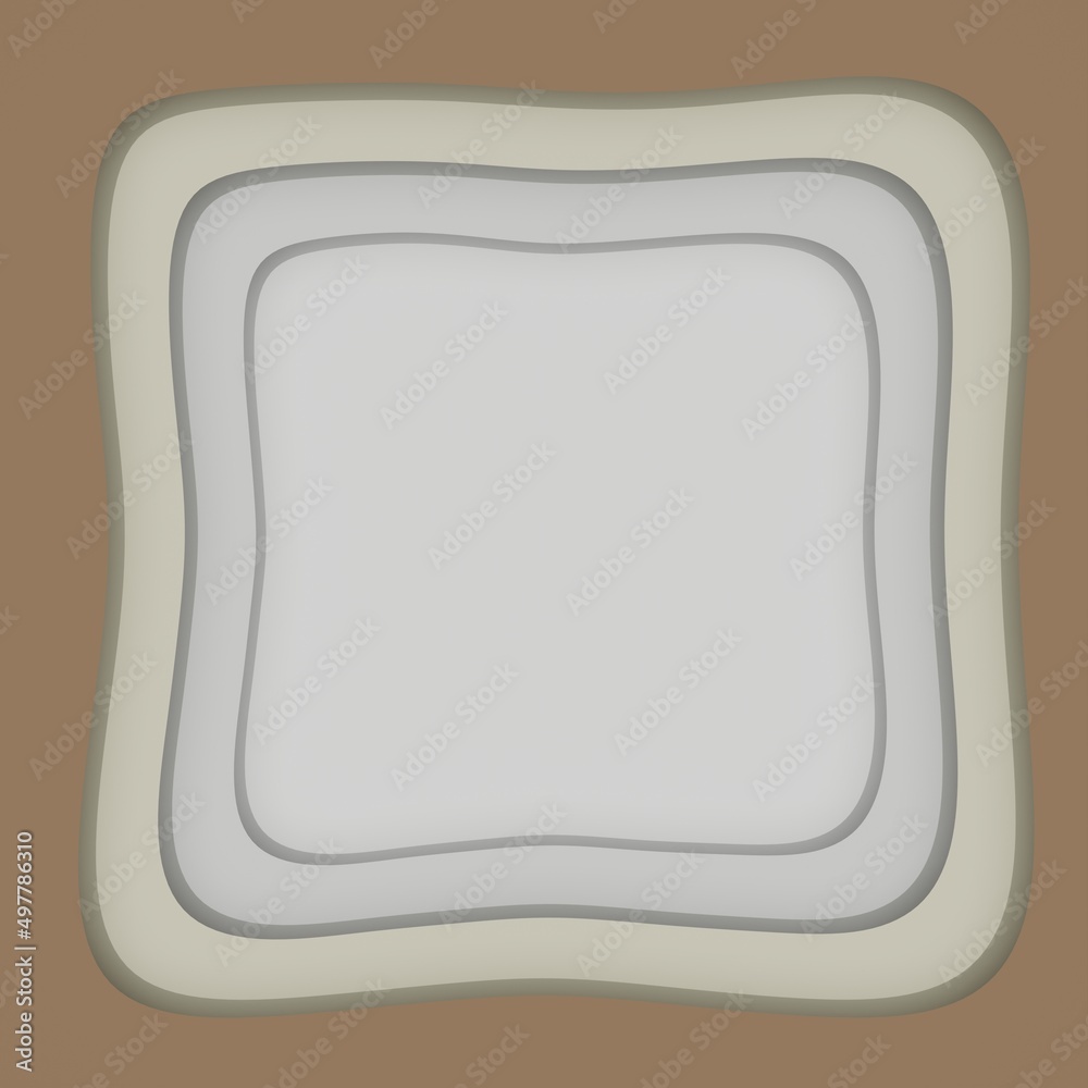 Brown, gray, and cream paper cut square frame background. 3d rendering. Brown, gray, and cream paper cut square frame background. 3d rendering.