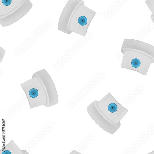 Gray nozzles for aerosol can seamless pattern. Vector illustration.