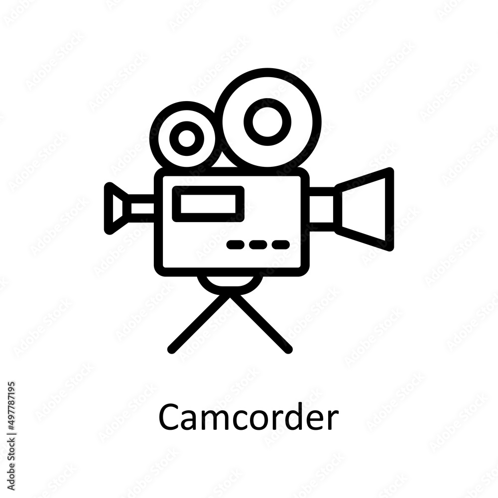 Camcorder vector outline icon for web isolated on white background EPS 10 file Camcorder vector outline icon for web isolated on white background EPS 10 file