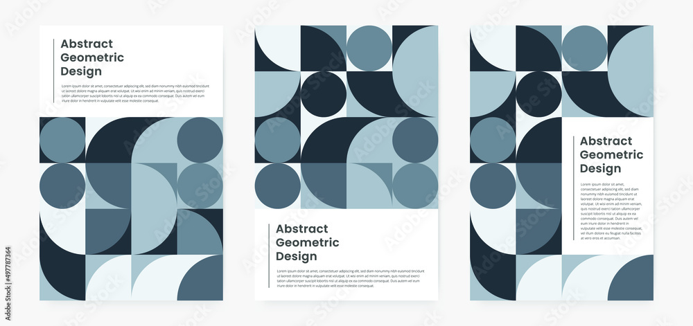 Geometric minimalistic artwork cover with shapes and figures. Abstract pattern design style for cover, web banner, landing page, business presentation, branding, packaging, wallpaper