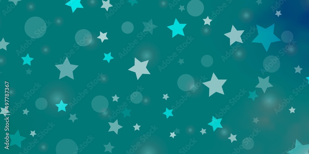 Light Blue, Green vector layout with circles, stars. Light Blue, Green vector layout with circles, stars.
