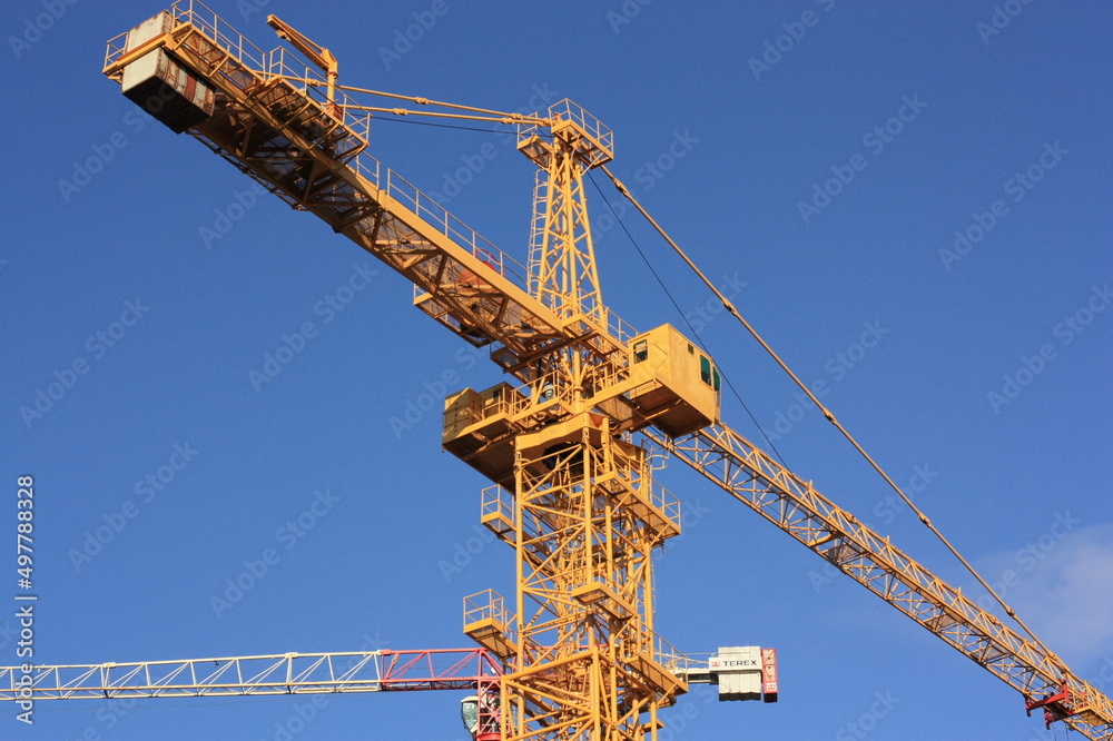 crane against blue sky crane against blue sky