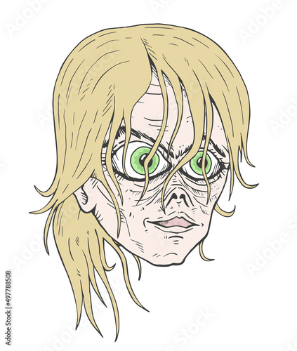 Creepy face draw