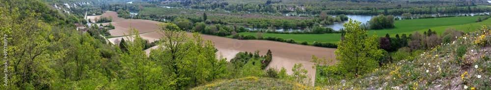 River Seine viewed from Roche-Guyon - Val-d'Oise - Île-de-France - France River Seine viewed from Roche-Guyon - Val-d'Oise - Île-de-France - France