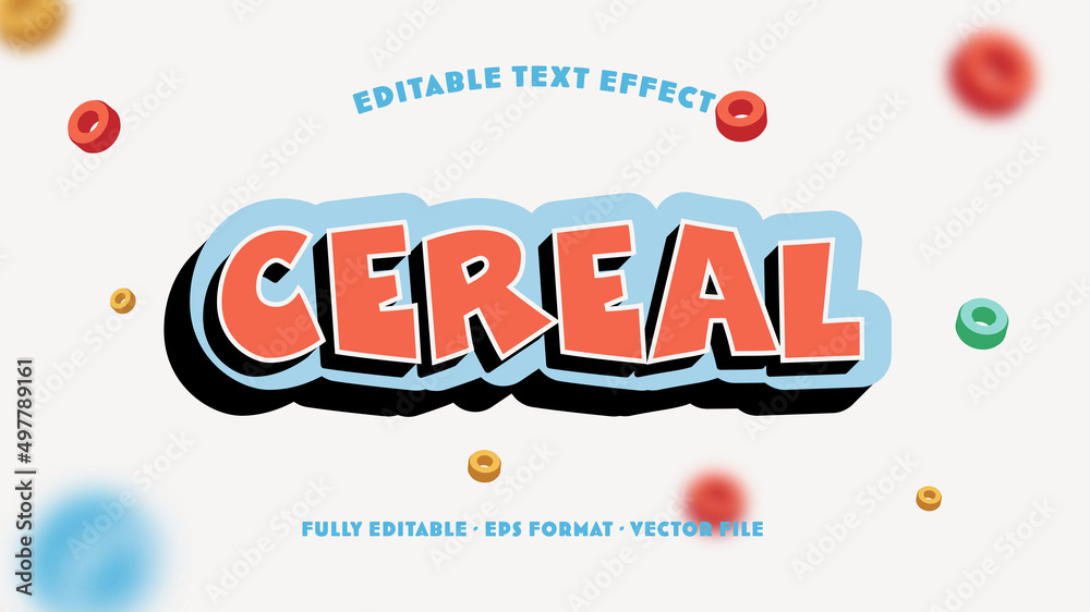 Cereal Editable Text Effect with Multi Color Floating Cereals Ring Ornament