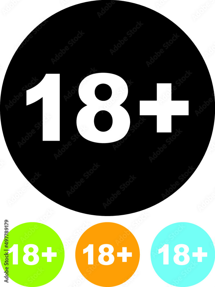Obraz premium 18+ x-rated adult content warning. Vector icon