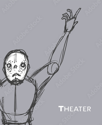 theater art draw sketch man