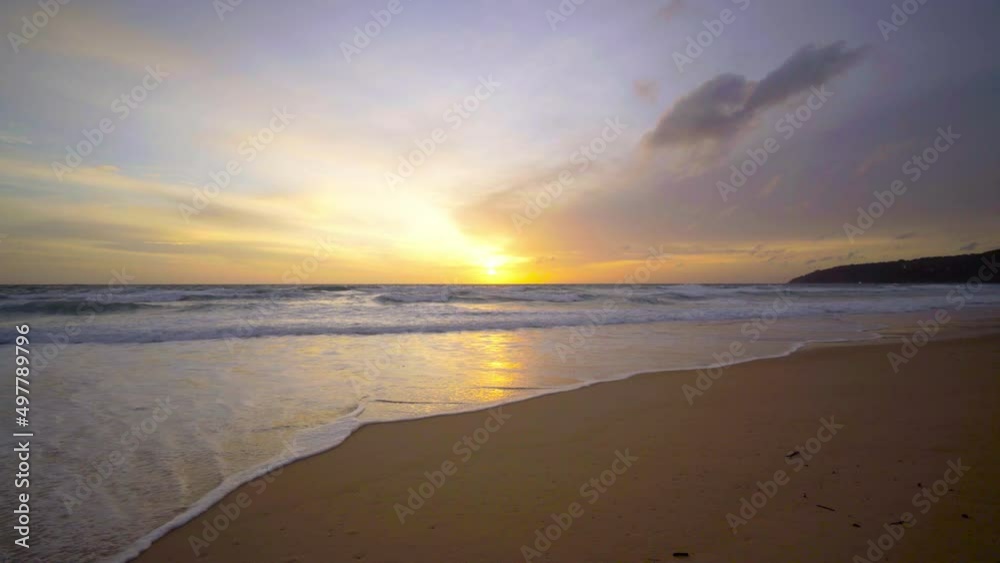 Amazing dramatic sunset sky Nature and travel concept video. Beautiful Sunset tropical beach sea shot on high quality camera on tripod Location: Phuket Thailand. Amazing dramatic sunset sky Nature and travel concept video. Beautiful Sunset tropical beach sea shot on high quality camera on tripod Location: Phuket Thailand.