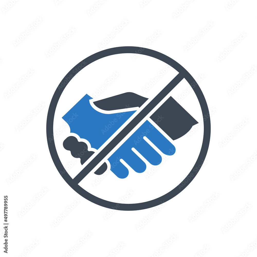 Avoid Contact related vector glyph icon. Prohibition sign shaking hands. Isolated on white background. Editable vector illustration Avoid Contact related vector glyph icon. Prohibition sign shaking hands. Isolated on white background. Editable vector illustration