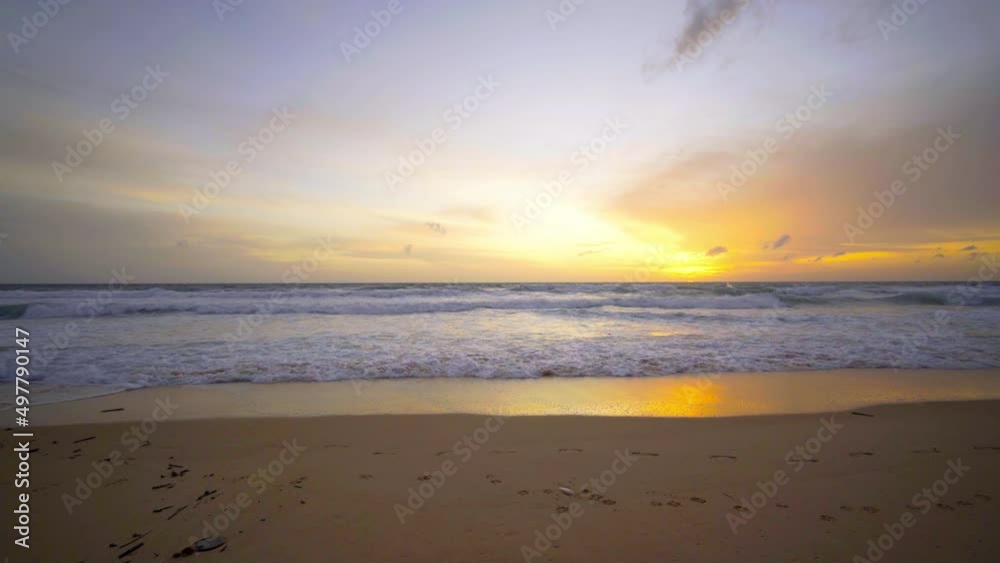 Amazing dramatic sunset sky Nature and travel concept video. Beautiful Sunset tropical beach sea shot on high quality camera on tripod Location: Phuket Thailand. Amazing dramatic sunset sky Nature and travel concept video. Beautiful Sunset tropical beach sea shot on high quality camera on tripod Location: Phuket Thailand.