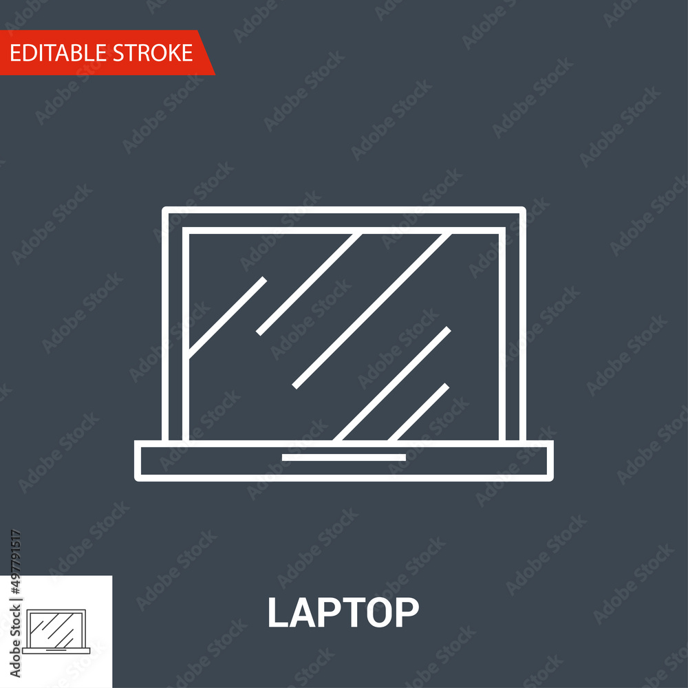 Laptop Related Vector Thin Line Icon.Laptop Related Vector Thin Line Icon. Isolated on Black Background. Editable Stroke. Vector Illustration Laptop Related Vector Thin Line Icon.Laptop Related Vector Thin Line Icon. Isolated on Black Background. Editable Stroke. Vector Illustration
