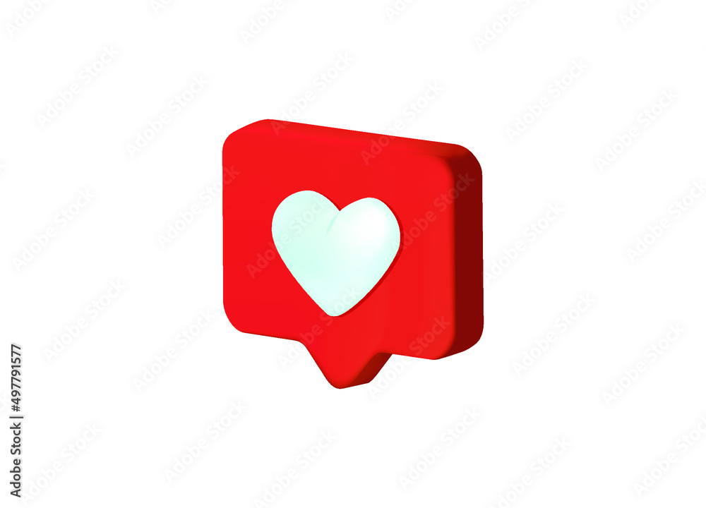 3D Like icon, isolated on white background. 3D social media notification, like heart icon design. Vector illustration. 3D Like icon, isolated on white background. 3D social media notification, like heart icon design. Vector illustration.