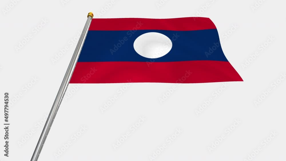 A loop video of the Laos flag swaying in the wind from below. A loop video of the Laos flag swaying in the wind from below.