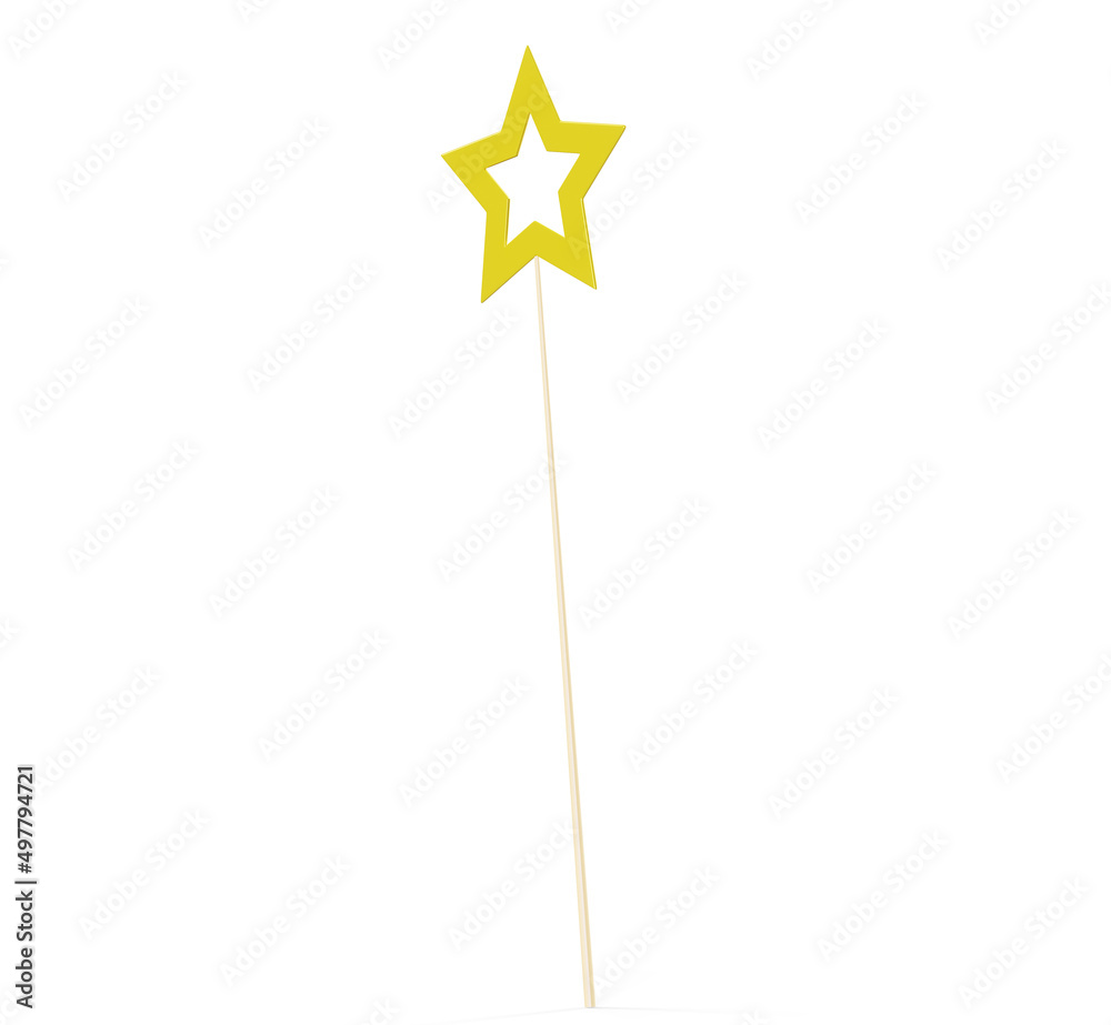 Voting concept. Rating five golden star. 3D render illustration isolated on white background Voting concept. Rating five golden star. 3D render illustration isolated on white background