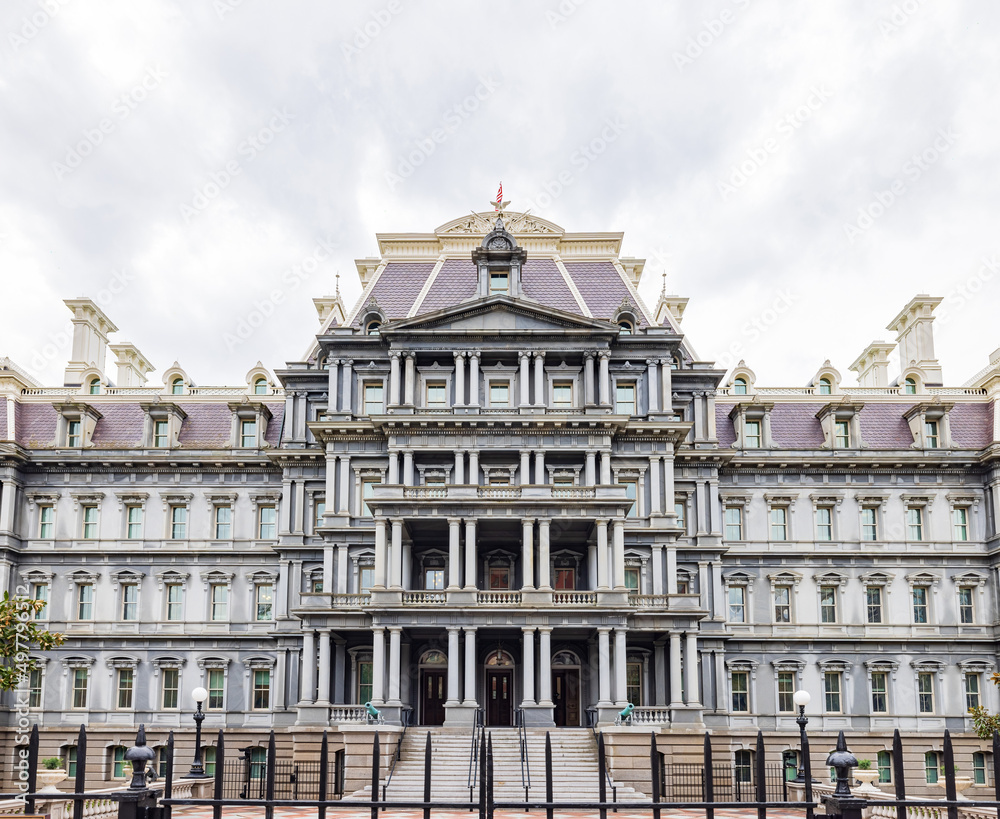 Overcast view of Eisenhower Executive Office Building