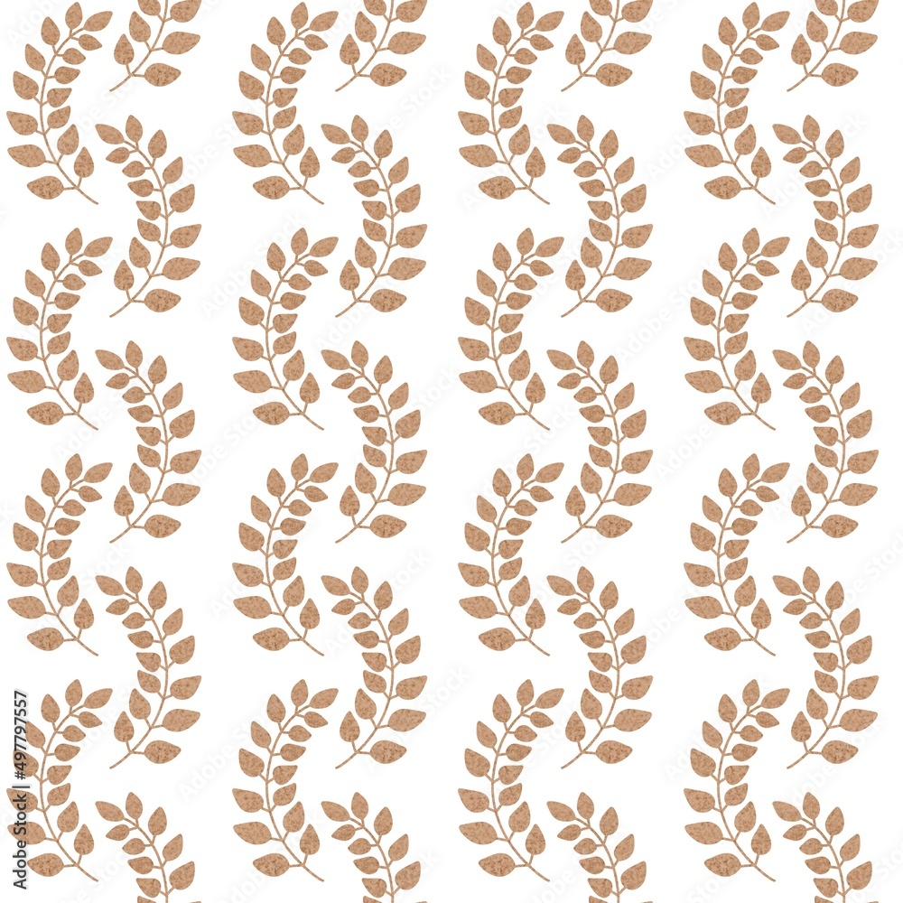 Floral seamless leaves branches pattern for fabrics and packaging and gifts and linens and kids and wrapping paper