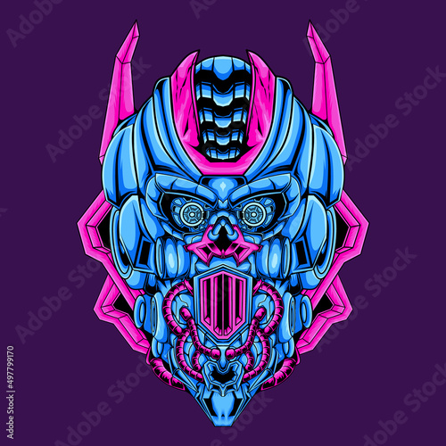 Robot skull illustration helmet future