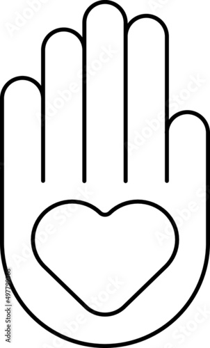 Hand with heart icon