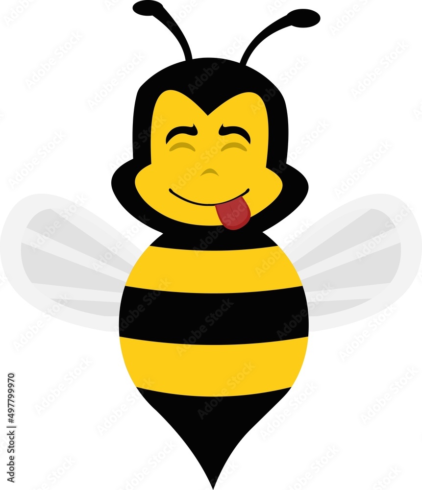 Vector illustration of a cartoon bee with a yummy yummy Vector illustration of a cartoon bee with a yummy yummy